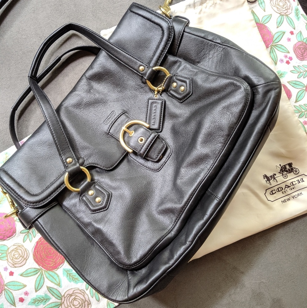 COACH Black and gold Campbell bag